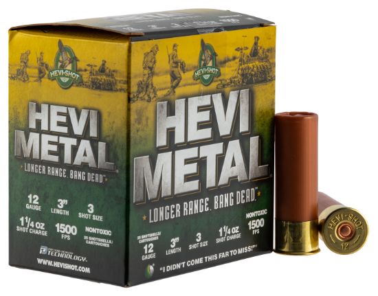 Picture of Hevi-Metal Hs38003 Hevi-Metal Longer Range 12 Gauge 3" 1 1/4 Oz 3 Shot 25 Per Box/ 10 Case 
