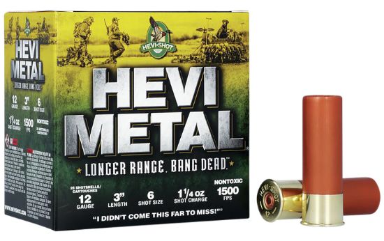 Picture of Hevi-Metal Hs38006 Hevi-Metal Longer Range 12 Gauge 3" 1 1/4 Oz 6 Shot 25 Per Box/ 10 Case 