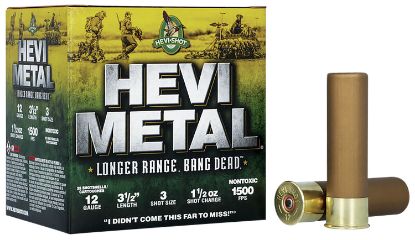 Picture of Hevi-Metal Hs38503 Hevi-Metal Longer Range 12 Gauge 3.50" 1 1/2 Oz 3 Shot 25 Per Box/ 10 Case 