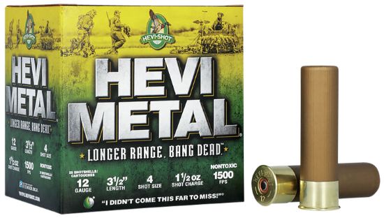 Picture of Hevi-Metal Hs38504 Hevi-Metal Longer Range 12 Gauge 3.50" 1 1/2 Oz 4 Shot 25 Per Box/10 Case 