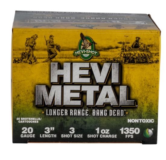 Picture of Hevi-Metal Hs39003 Hevi-Metal Longer Range 20 Gauge 3" 1 Oz 3 Shot 25 Per Box/ 10 Case 