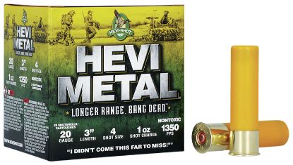 Picture of Hevi-Metal Hs39004 Hevi-Metal Longer Range 20 Gauge 3" 1 Oz 4 Shot 25 Per Box/ 10 Case 