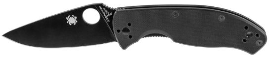 Picture of Spyderco C122gbbkp Tenacious 3.39" Folding Drop Point Plain Black Matte 8Cr13mov Ss Blade Black Textured G10 Handle Includes Pocket Clip 