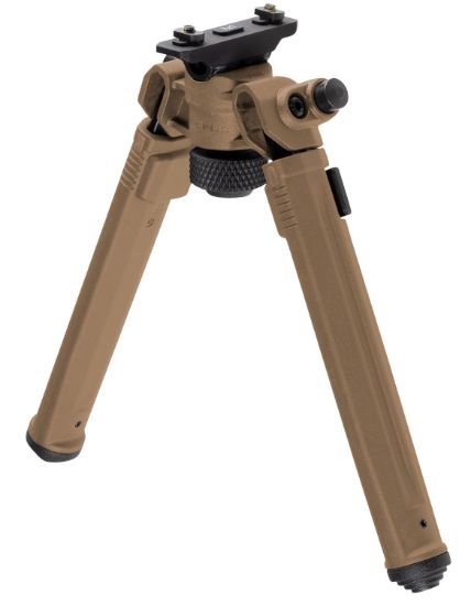 Picture of Magpul Mag933-Fde Bipod M-Lok Attachment, Flat Dark Earth Mil-Spec Anodized Aluminum, 6.80-10.30" Vertical Adjustment, Rubber Feet For Ar-Platform 