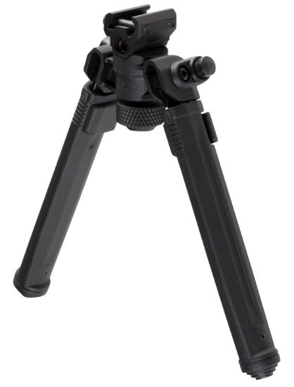 Picture of Magpul Mag941-Blk Bipod 1913 Picatinny Rail Attachment, Black Mil-Spec Anodized Aluminum, 6.80-10.30" Vertical Adjustment, Rubber Feet For Ar-Platform 