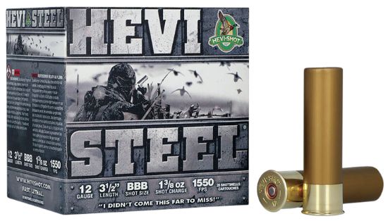 Picture of Hevi-Shot Hs65888 Hevi-Steel 12 Gauge 3.50" 1 3/8 Oz Bbb Shot 25 Per Box/ 10 Case 