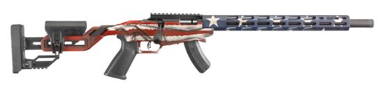 Picture of Ruger 8422 Precision Rimfire 22 Lr 15+1 18" Threaded 1137 Alloy Steel Barrel, American Flag Cerakote Finish, Adjustable Quick-Fit Precision Rimfire Stock, 30 Moa Picatinny Rail, Optics Ready 