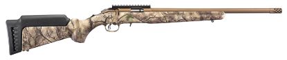 Picture of Ruger 8374 American Rimfire Full Size 17 Hmr 9+1 18" Bronze Cerakote Threaded Barrel, Picatinny Rail Steel Receiver, Gowild Camo I-M Brush Synthetic Fixed Stock, Right Hand 