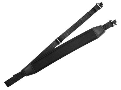 Picture of Grovtec Us Inc Gtsl121 Flex Made Of Black Elastic With Neoprene Strap With 2" W, Adjustable Padded Design & Locking Swivels For Rifle/Shotgun 