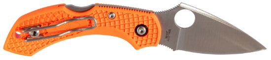 Picture of Spyderco C28por2 Dragonfly 2 2.30" Folding Drop Point Plain Vg-10 Ss Blade Orange Frn Handle Includes Pocket Clip 