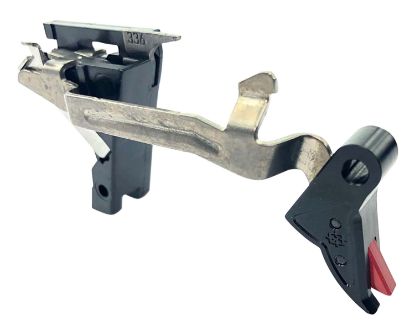 Picture of Cross Armory Crgtdi Drop-In Trigger With Bar Flat Trigger With 3.50 Lbs Draw Weight & Black/Red Finish For Glock Gen1-4 