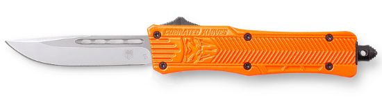 Picture of Cobratec Knives Sorctk1sdns Ctk-1 Small 2.75" Otf Drop Point Plain D2 Steel Blade/Orange Aluminum Handle Features Glass Breaker Includes Pocket Clip 