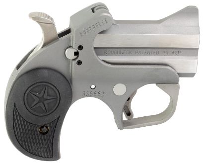 Picture of Bond Arms Barn Roughneck 45 Acp 2Rd 2.50" Stainless Steel Double Barrel & Frame, Rebounding Hammer, Blade Front/Fixed Rear Sights, Black Rubber Grip, Manual Safety 