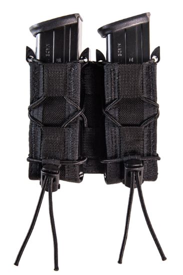 Picture of High Speed Gear 11Pt02bk Taco Mag Pouch Double Black Nylon Molle Belts 2" Wide Compatible W/ Pistol 