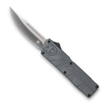 Picture of Cobratec Knives Gyctlwdns Lightweight 3.25" Otf Drop Point Plain D2 Steel Blade/Gray Aluminum Handle Includes Pocket Clip 