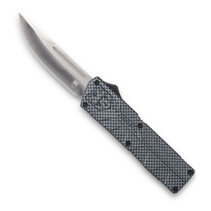 Picture of Cobratec Knives Cfctlwdns Lightweight 3.25" Otf Drop Point Plain D2 Steel Blade/Carbon Fiber Aluminum Handle Includes Pocket Clip 