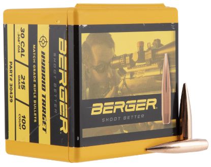 Picture of Berger Bullets 30429 Hybrid Target 30 Cal .308 215 Gr Hybrid 100 Per Box 