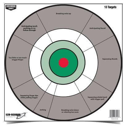 Picture of Birchwood Casey 37245 Eze-Scorer 12" Bullseye Paper Hanging Gray/White 13 Per Pkg 