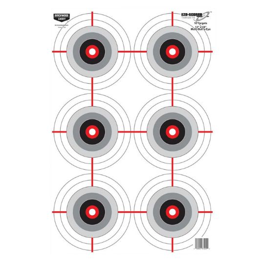 Picture of Birchwood Casey 37209 Eze-Scorer Bullseye Paper Universal 12" X 18" Black/White 10 Pk. 