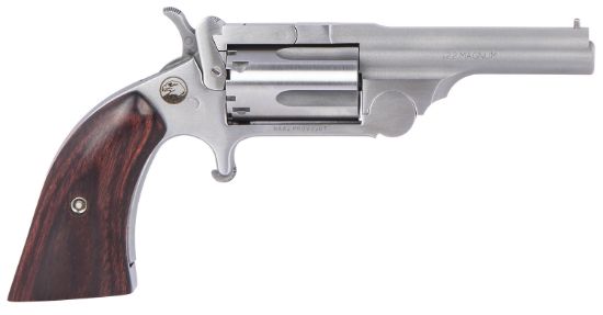 Picture of North American Arms 22Mcr250 Ranger Ii 22 Lr Or 22 Wmr Caliber With 2.50" Barrel, 5Rd Capacity Cylinder, Overall Stainless Steel Finish & Rosewood Boot Grip Includes Cylinder 