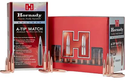 Picture of Hornady 3729 A-Tip Match 375 Cal .375 390 Gr A Tip Match 25 Per Box/ 10 Case 