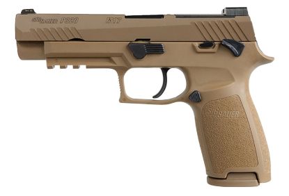 Picture of Sig Sauer 320F9m17msma P320 M17 *Ma Compliant 9Mm Luger Caliber With 4.70" Barrel, 10+1 Capacity, Overall Coyote Pvd Finish Stainless Steel, Picatinny Rail Frame, Serrated Slide & Polymer Grip 