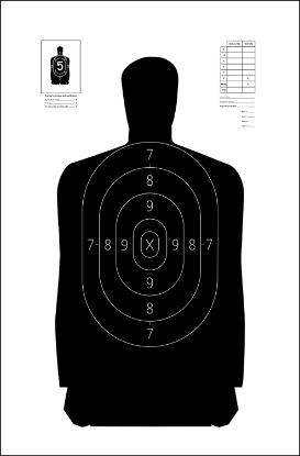 Picture of Action Target S29100 Qualification Silhouette Heavy Paper Hanging 11.50" X 22" Black/White 100 Per Box 