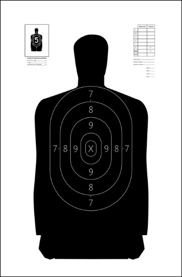 Picture of Action Target S29100 Qualification Silhouette Heavy Paper Hanging 11.50" X 22" Black/White 100 Per Box 