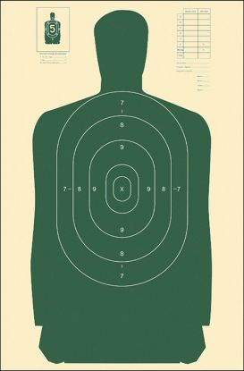 Picture of Action Target B27sgreen100 Qualification Standard Silhouette Paper Hanging 24" X 45" Green/White 100 Per Box 