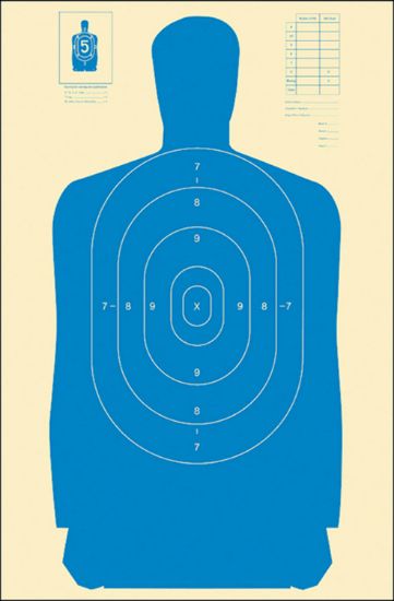 Picture of Action Target B27sblue100 Qualification Standard Silhouette Paper Hanging 24" X 45" Blue/White 100 Per Box 