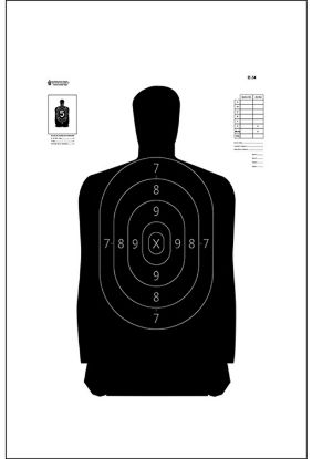 Picture of Action Target B34100 Qualification Silhouette Paper Hanging 25 Yds 17.50" X 23" Black/White 100 Per Box 