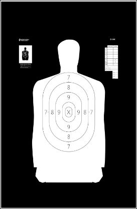 Picture of Action Target B34r100 Qualification Reverse Silhouette Paper Hanging 25 Yds 17.50" X 23" Black/White 100 Per Box 