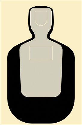 Picture of Action Target Tq19100 Qualification Standard Silhouette Paper Hanging 24" X 45" Black/Gray/White 100 Per Box 