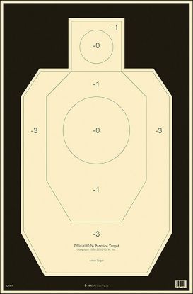 Picture of Action Target Idpap100 Competition Official Idpa Silhouette Tagboard Hanging 23" X 35" Black/White 100 Per Box 