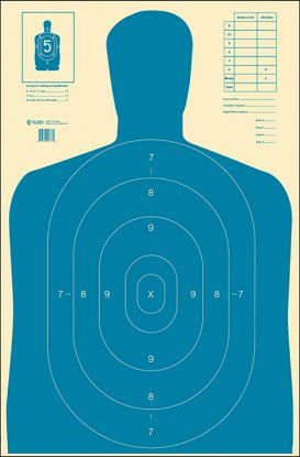 Picture of Action Target B27eblue100 Qualification Economy Silhouette Paper Hanging 23" X 35" Blue/White 100 Per Box 