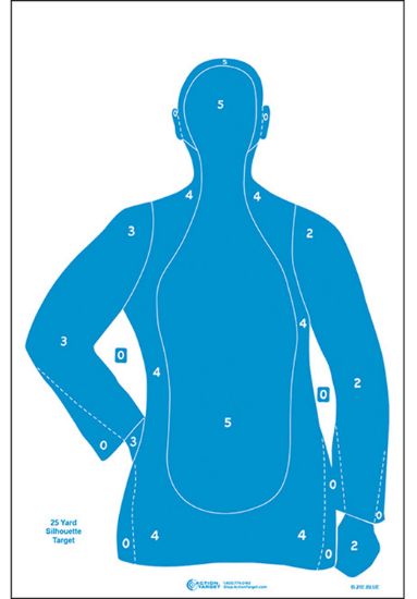 Picture of Action Target B21eblue100 Qualification Silhouette Paper Hanging 23" X 35" Blue 100 Per Box 