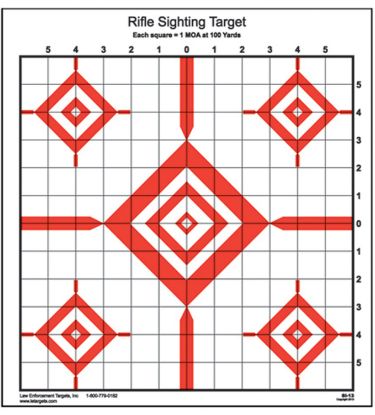 Picture of Action Target Si13100 Sighting Advanced Rifle Diamond Paper 100 Yds Rifle 14" X 15" Red/White 100 Per Box 