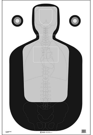 Picture of Action Target Ftq19antav2100 Qualification Silhouette/Vitals Paper Hanging 23" X 35" Black/Gray 100 Per Box 