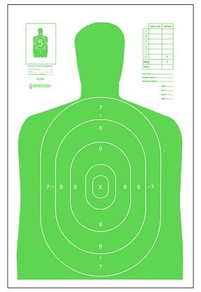 Picture of Action Target B27elgr100 Qualification High Visibility Silhouette Paper 23"X35" Fluorescent Green/White 100 Per Box 