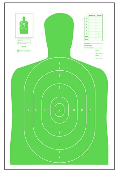 Picture of Action Target B27elgr100 Qualification High Visibility Silhouette Paper 23"X35" Fluorescent Green/White 100 Per Box 