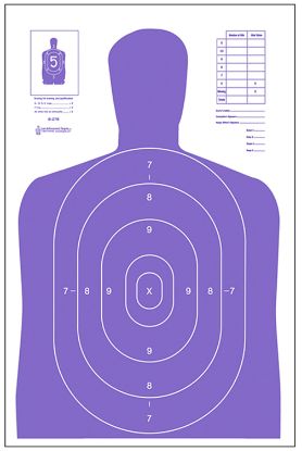 Picture of Action Target B27epr100 Qualification High Visibility Fluorescent Silhouette Paper 23" X 35" Fluorescent Purple/White 100 Per Box 