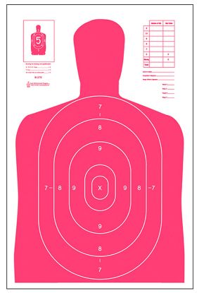Picture of Action Target B27erd100 Qualification High Visibility Fluorescent Silhouette Paper 23" X 35" Red/White 100 Per Box 