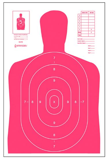 Picture of Action Target B27erd100 Qualification High Visibility Fluorescent Silhouette Paper 23" X 35" Red/White 100 Per Box 