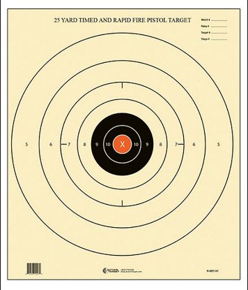 Picture of Action Target B8poc100 Competition Nra Time & Rapid Fire Bullseye Paper 25 Yds 21" X 24" Black/White 100 Per Box 