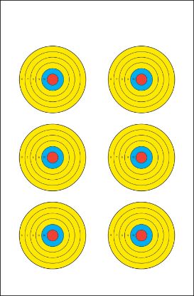 Picture of Action Target Prbe6100 High Visibility Bullseye Paper 17.50" X 23" Multi-Color 100 Per Box 