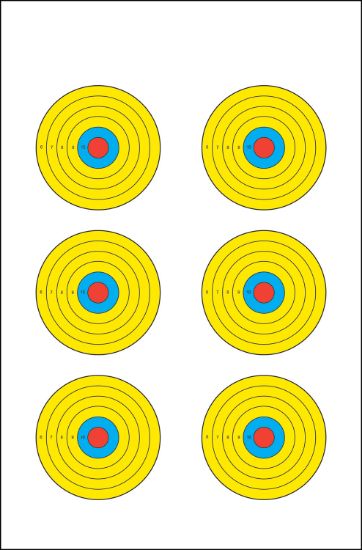 Picture of Action Target Prbe6100 High Visibility Bullseye Paper 17.50" X 23" Multi-Color 100 Per Box 