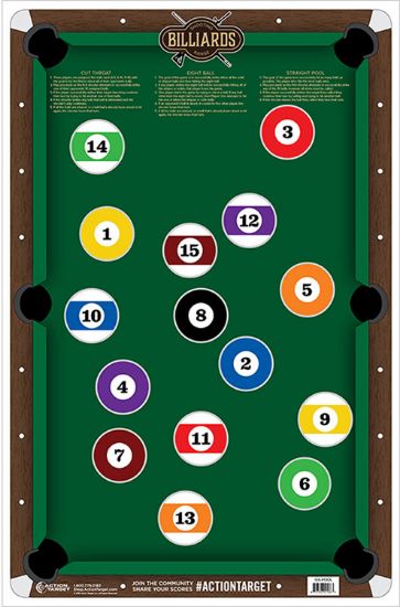 Picture of Action Target Gspool100 Entertainment Pool Table Paper Hanging 23" X 35" Multi-Color 100 Per Box 