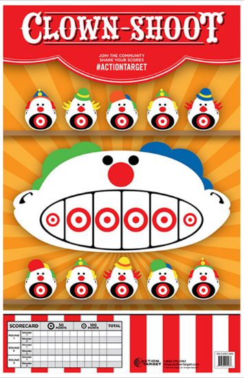 Picture of Action Target Gscarclwn100 Entertainment Clowns Paper Hanging 23" X 35" Multi-Color 100 Per Box 