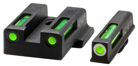 Picture of Hiviz Ezn321 Litewave H3 Tritium/Litepipe S&W Ez380 Black | Green Tritium With White Outline Front Sight Green Fiber Optic Rear Sight 