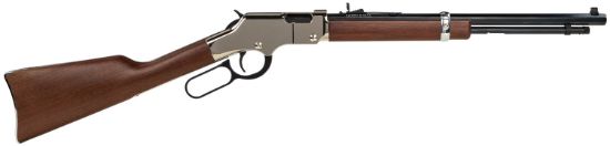 Picture of Henry H004sy Golden Boy Silver Youth 22 Long/22 Lr/22 Short 16 Lr/21 Short, 17" Blued Octagon Barrel, Nickel-Plated Steel Receiver, American Walnut 